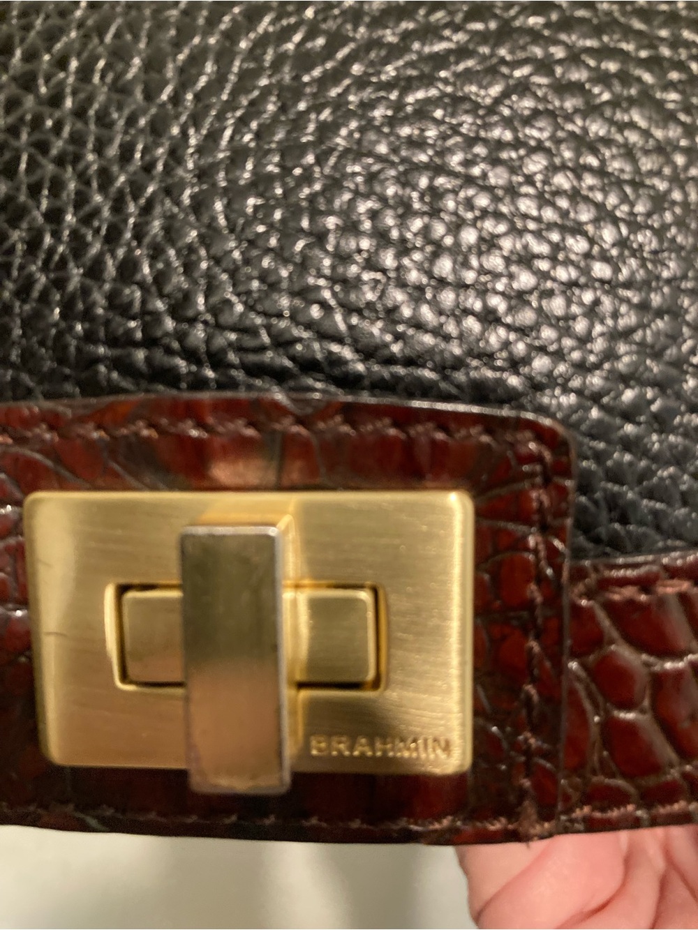 Brahmin Black and Brown “Sonny” Crossbody Saddle Bag - Picture 11 of 11